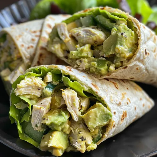 Avocado Chicken Salad Wraps