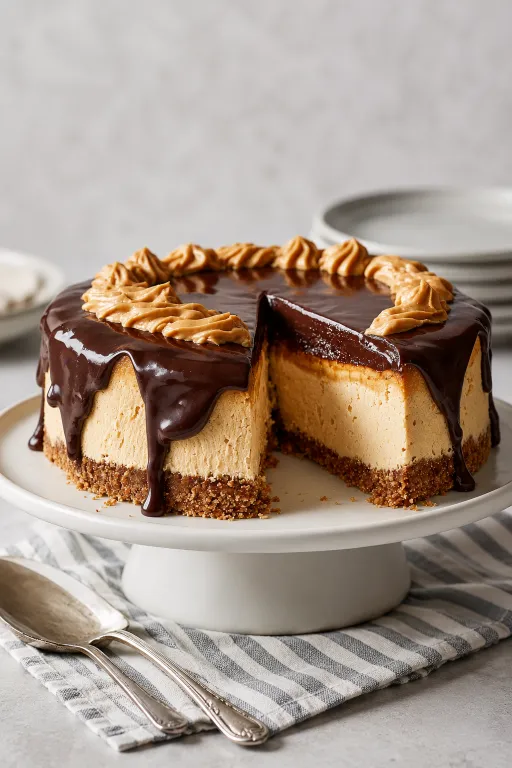 Chocolate Ganache Peanut Butter Cheesecake