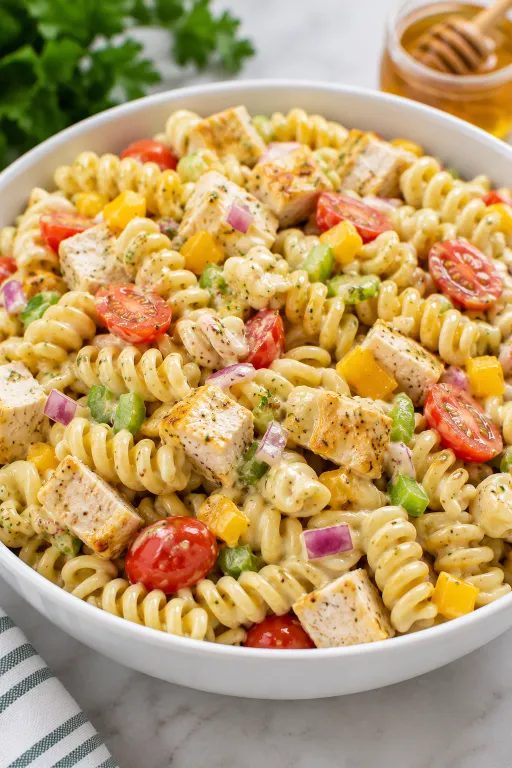 Honey Mustard Chicken Pasta Salad