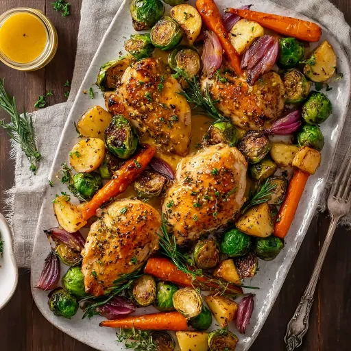 Sheet Pan Honey Dijon Chicken with Veggies