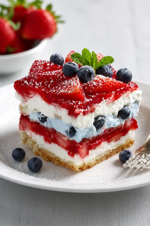 Summer Berry Jello Lasagna