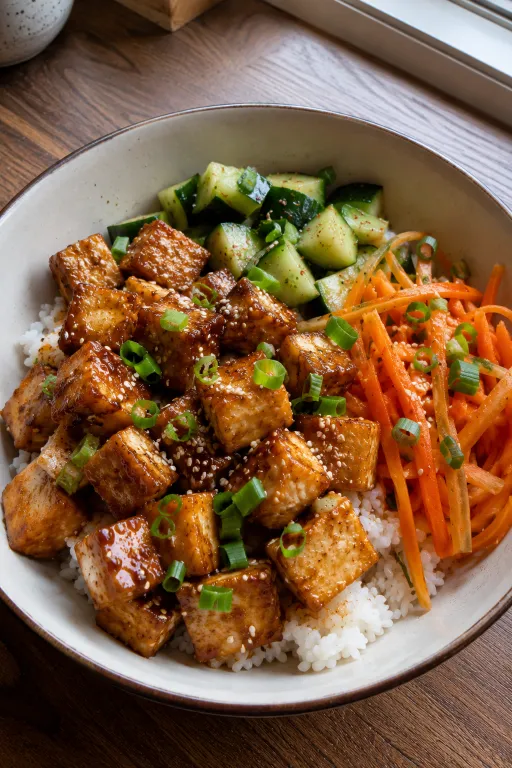 Crispy Tofu Rice Bowl