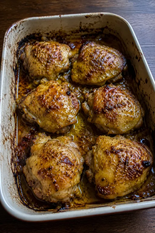 Honey Mustard Baked Chicken Thighs