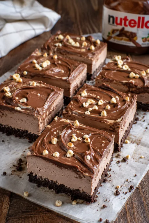 No-Bake Nutella Cheesecake Bars