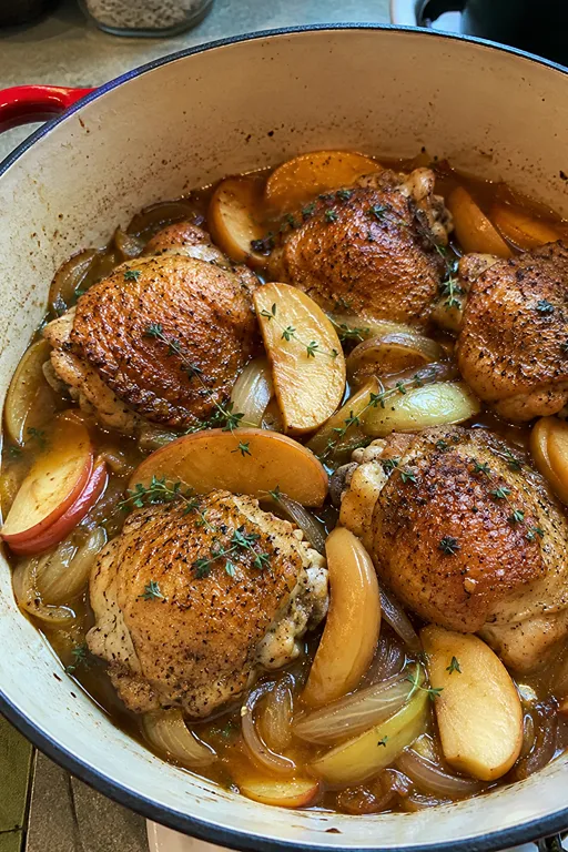 Apple Cider Braised Chicken Thighs