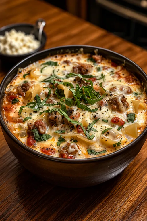 Creamy Alfredo Lasagna Soup