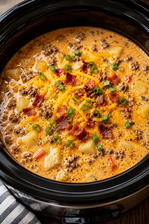 Crockpot Cheeseburger Soup