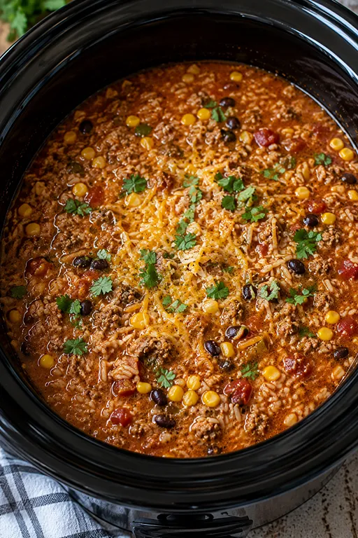 Crockpot Taco Rice Soup
