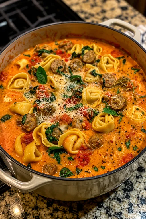 Crockpot Tortellini Soup with Sausage