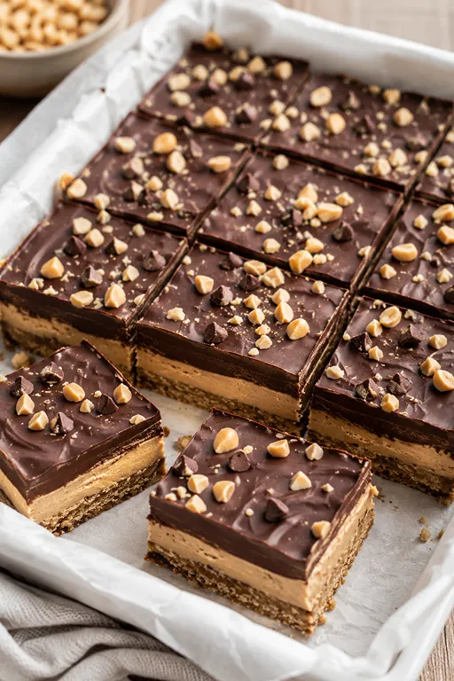 No-Bake Peanut Butter Chocolate Bars