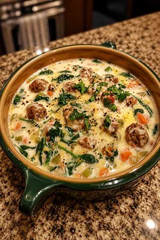 Crockpot Parmesan Italian Sausage Soup