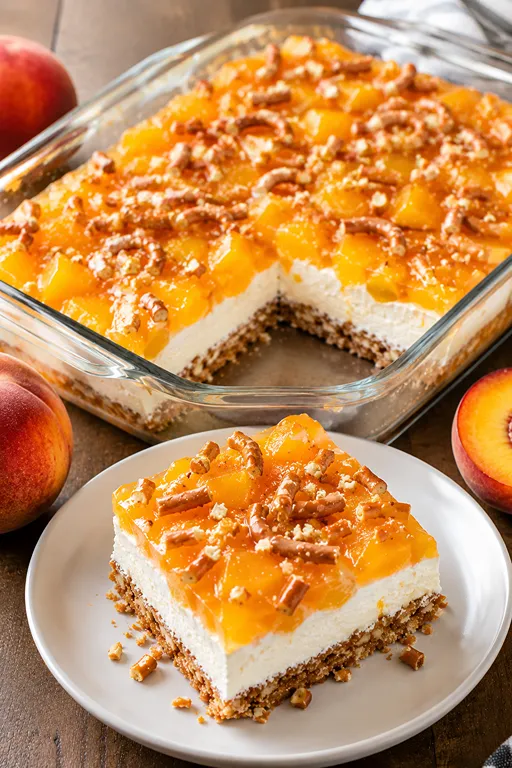 Peach Pretzel Salad