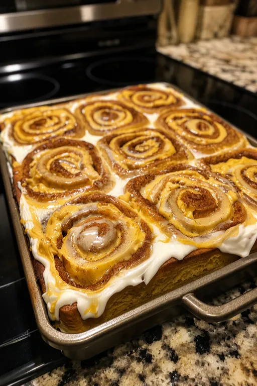 Pumpkin Cheesecake Cinnamon Rolls