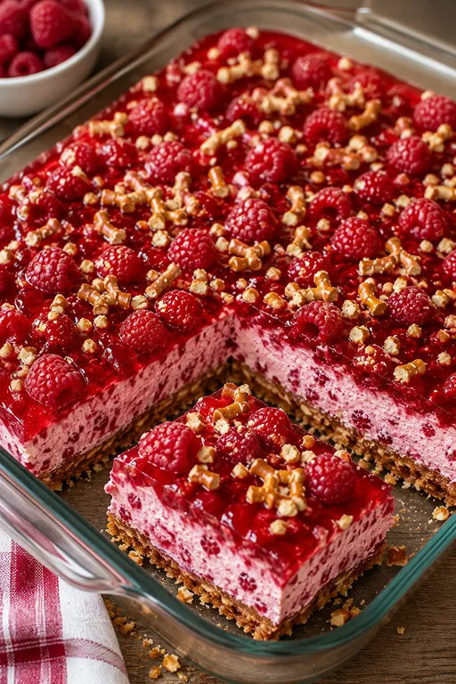 Raspberry Pretzel Jello Salad