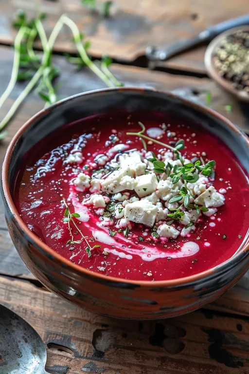 Roasted Beet and Feta Soup