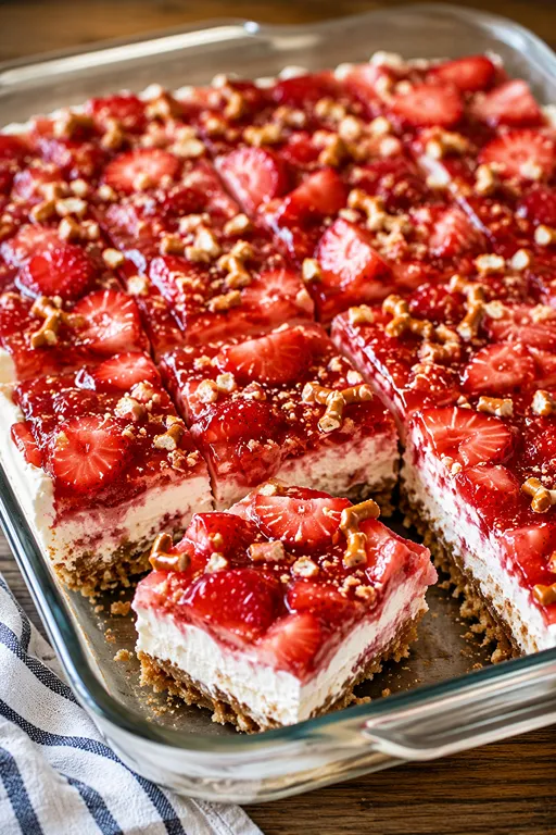 Strawberry Pretzel Dessert Squares