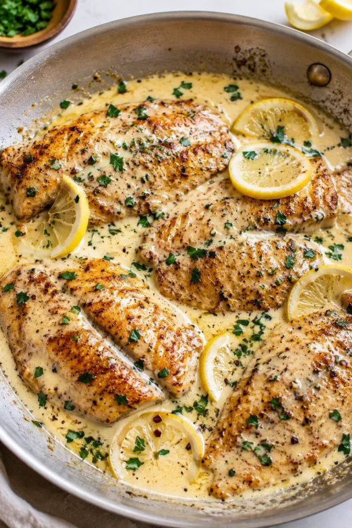 Tilapia with Creamy Lemon Sauce