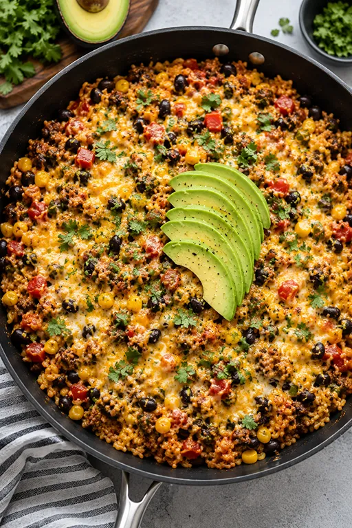 Cheesy Taco Rice Skillet
